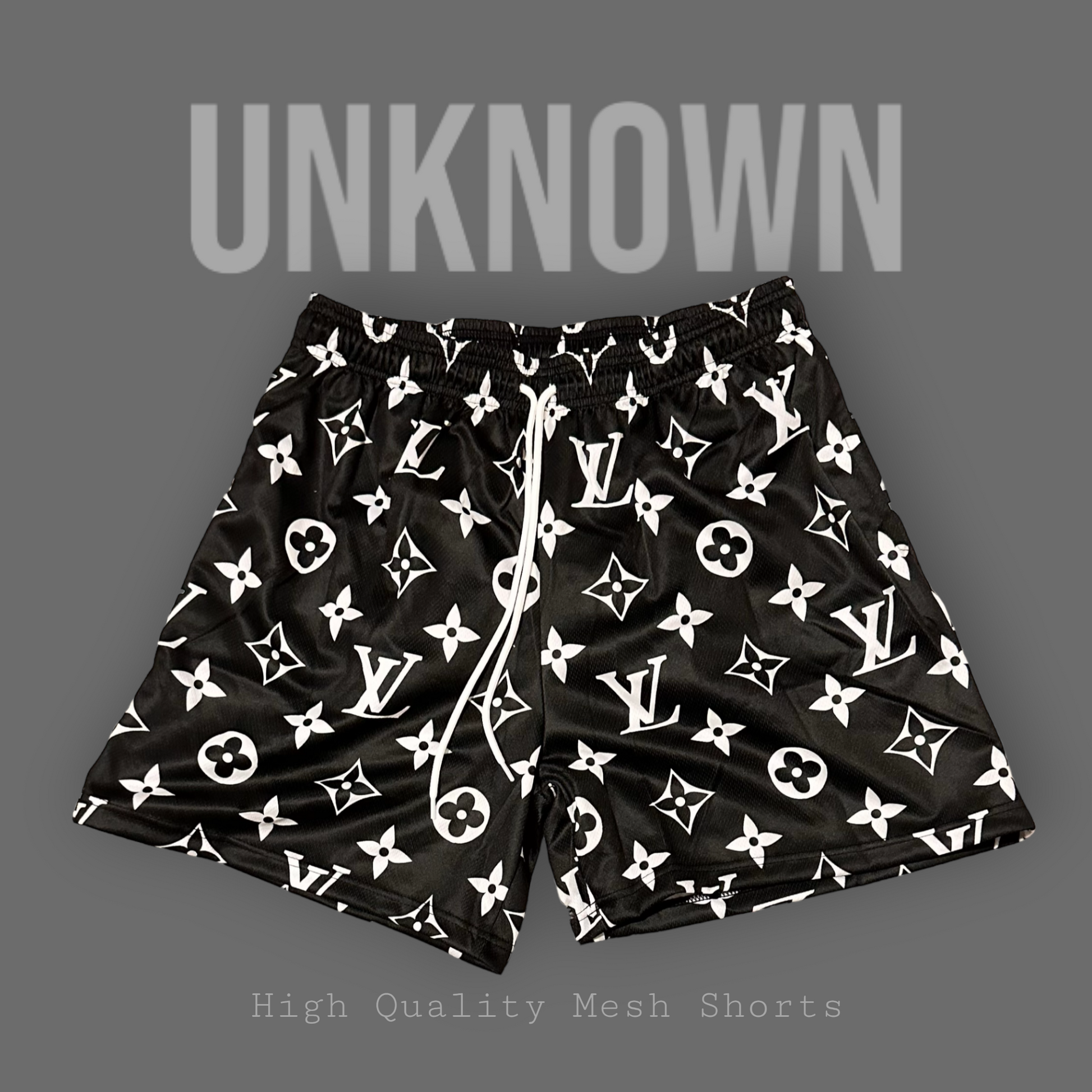 Unknown Mesh Shorts L V Black/White